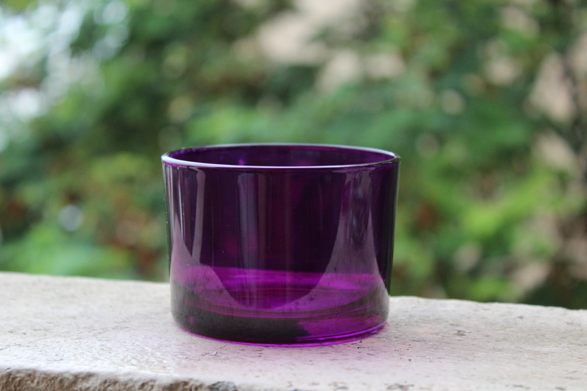 Stikla trauciņš / svečturis, violets
