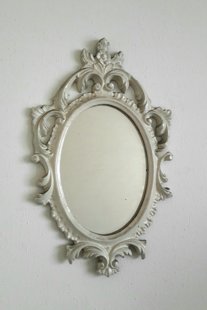 Balts spogulis, antīks (vidējs) 45 x 28 cm